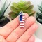 Red White and Blue Enamel Flip Flop Sandal 3D Charms with Rhinestones, 33x12mm